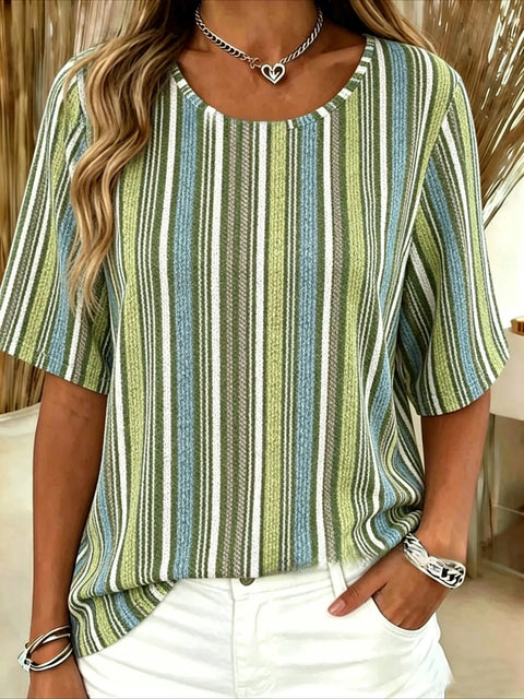 T-shirt ample pour femme, col rond, modèle m303073-4