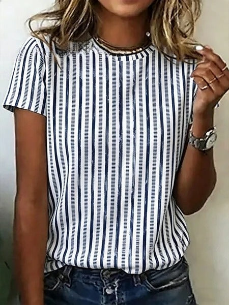 T-shirt ample pour femme, col rond, modèle m303073-4