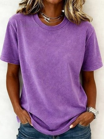 Lockeres T-Shirt Damen Rundhals-Oberteil m303073