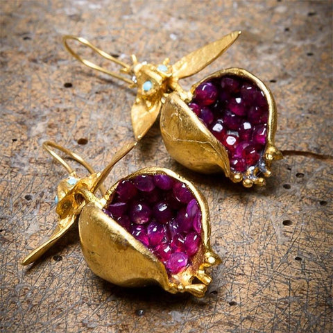 Pomegranate Gold Earrings m1915010477