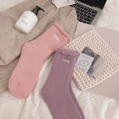 Embroidered snow socks, children's mid length socks, pure cotton autumn and winter floor long socks, m1915010464