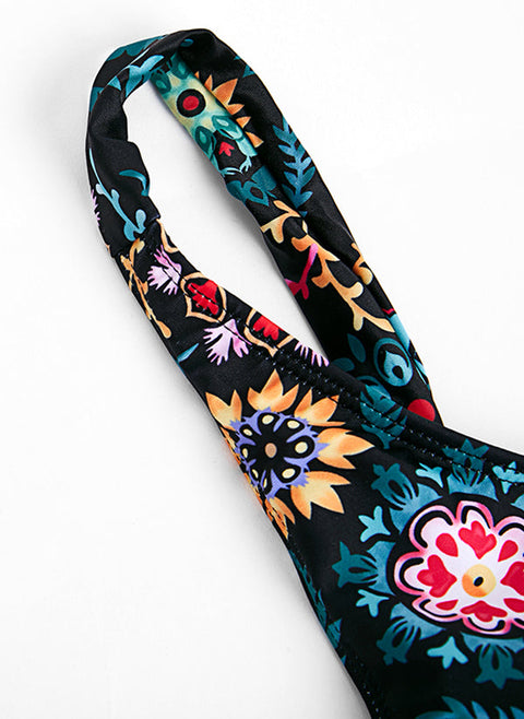 Polyester Halter Color Block Bikinis Swimwear m147183067 (5723765)