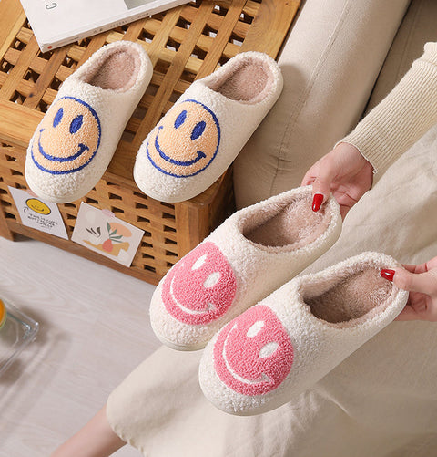 Winter cute cartoon smiling face home cotton slippers m1915010610